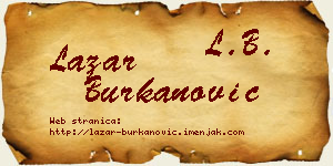 Lazar Burkanović vizit kartica